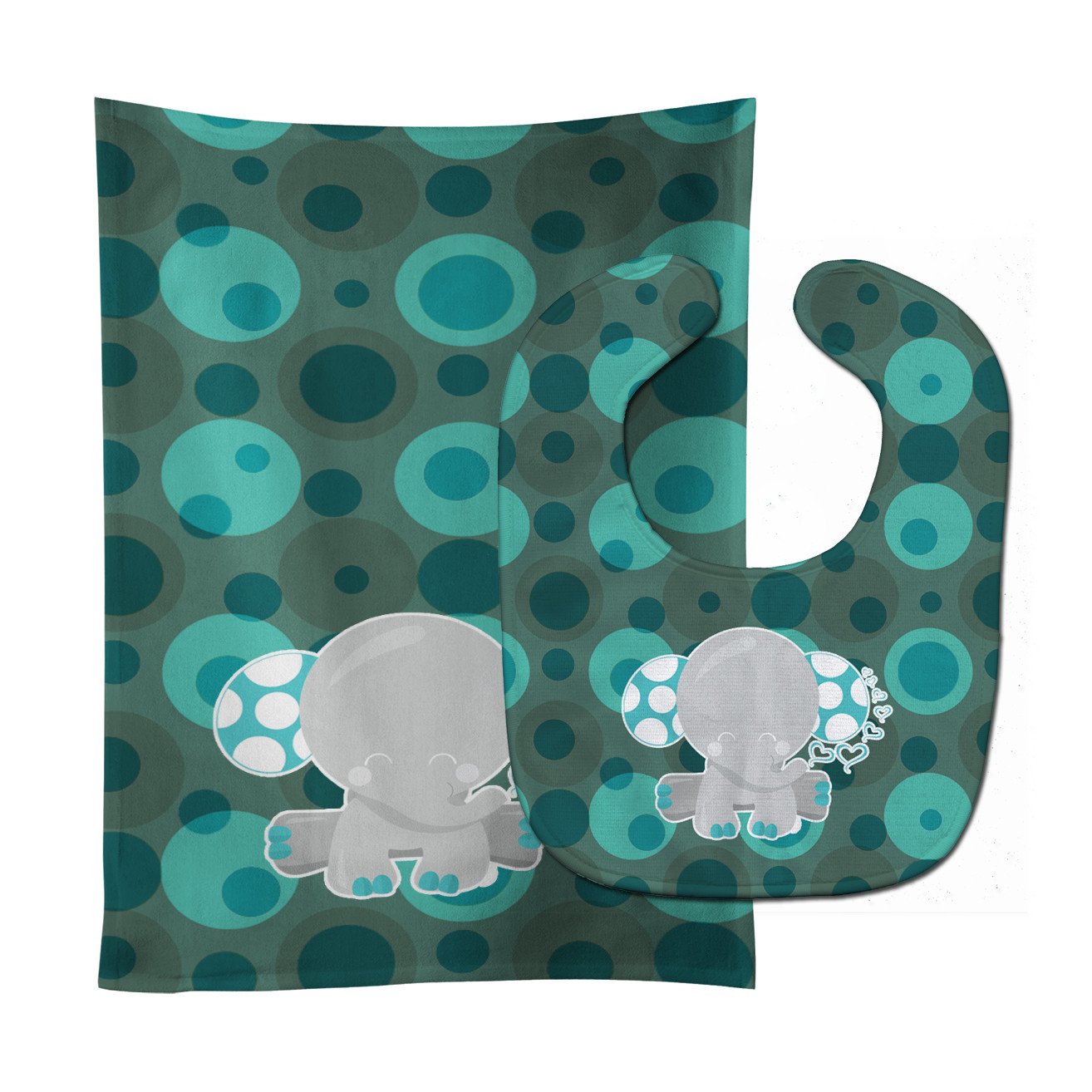 Polkadot Naptime Elephant Baby Bib & Burp Cloth Easy-Clean Baby Bib Baby Feeding Accessory Baby Mealtime Essential