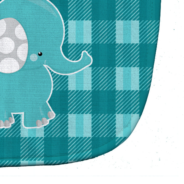 Plaid Momma and Baby Elephant Baby Bib Easy-Clean Baby Bib Baby Feeding Accessory Baby Mealtime Essential, 10 x 13, Multicolor