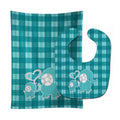 Plaid Momma and Baby Elephant Baby Bib & Burp Cloth Easy-Clean Baby Bib Baby Feeding Accessory Baby Mealtime Essential