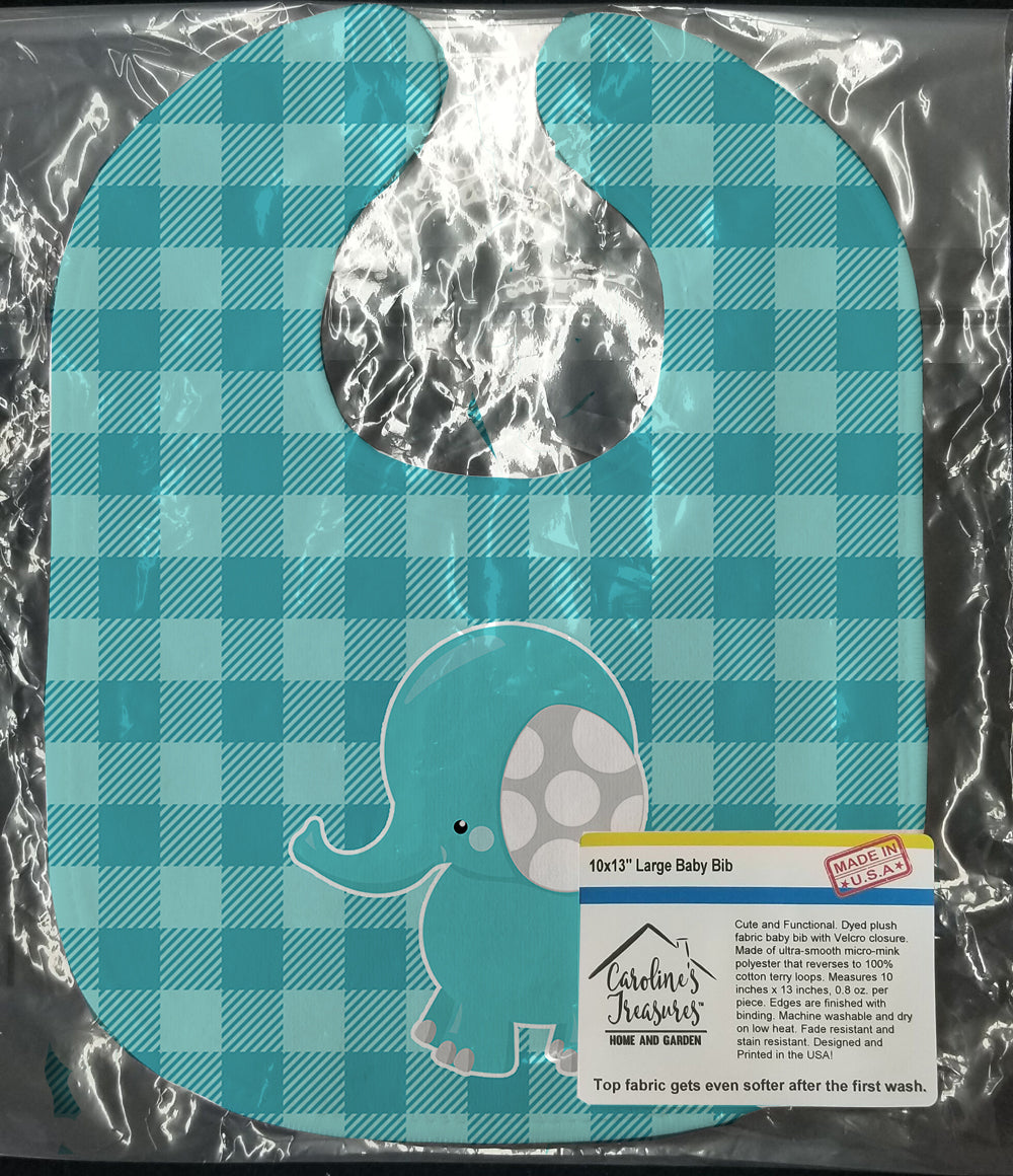 Striped Elephant Baby Bib Easy-Clean Baby Bib Baby Feeding Accessory Baby Mealtime Essential, 10 x 13, Multicolor