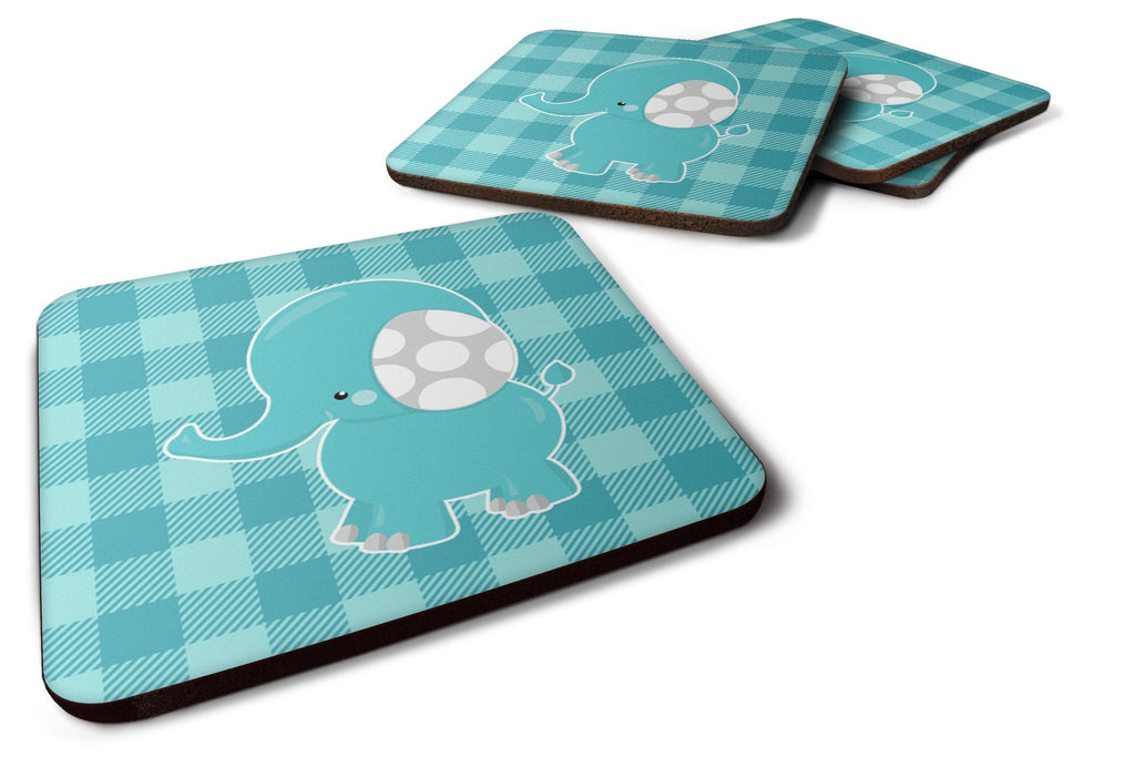 Striped Elephant Foam Coasters Set of 4 Cup Coasters for Indoor Outdoor, Tabletop Protection, Anti Slip, Mouse pad Material
