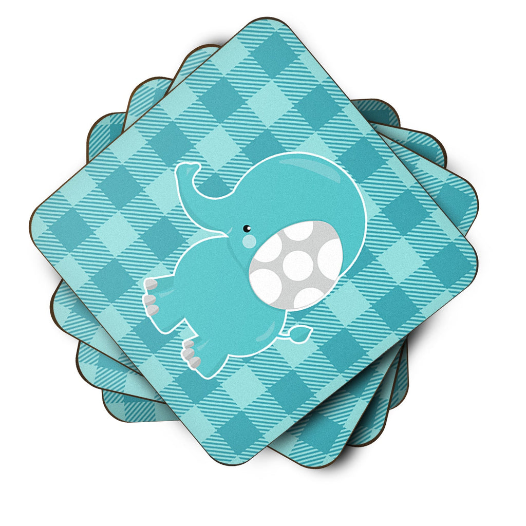 Striped Elephant Foam Coasters Set of 4 Cup Coasters for Indoor Outdoor, Tabletop Protection, Anti Slip, Mouse pad Material