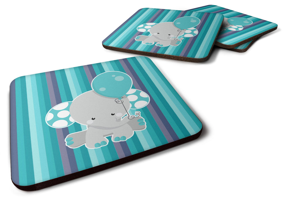 Grey Elephant with Balloon Foam Coasters Set of 4 Cup Coasters for Indoor Outdoor, Tabletop Protection, Anti Slip, Mouse pad Material