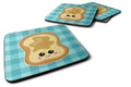 Peanut Butter Toast Foam Coasters Set of 4 Cup Coasters for Indoor Outdoor, Tabletop Protection, Anti Slip, Mouse pad Material