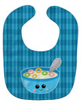 Blue bowl of Cereal Baby Bib Easy-Clean Baby Bib Baby Feeding Accessory Baby Mealtime Essential, 10 x 13, Multicolor