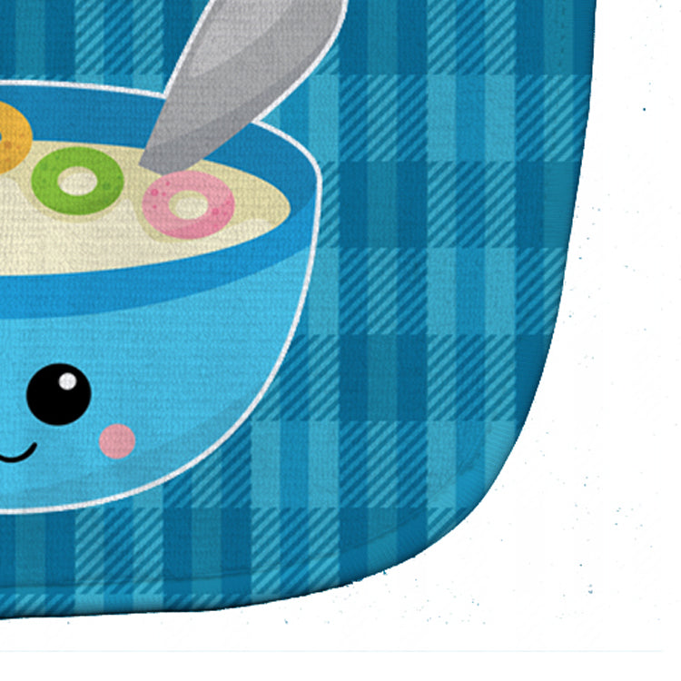 Blue bowl of Cereal Baby Bib Easy-Clean Baby Bib Baby Feeding Accessory Baby Mealtime Essential, 10 x 13, Multicolor