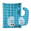 Blue Plaid and Milk Baby Bib & Burp Cloth Easy-Clean Baby Bib Baby Feeding Accessory Baby Mealtime Essential