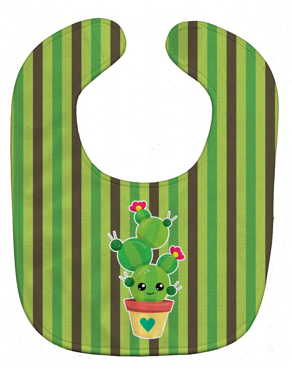 Cactus Stripe Baby Bib Easy-Clean Baby Bib Baby Feeding Accessory Baby Mealtime Essential, 10 x 13, Multicolor