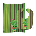 Cactus Stripe Baby Bib & Burp Cloth Easy-Clean Baby Bib Baby Feeding Accessory Baby Mealtime Essential