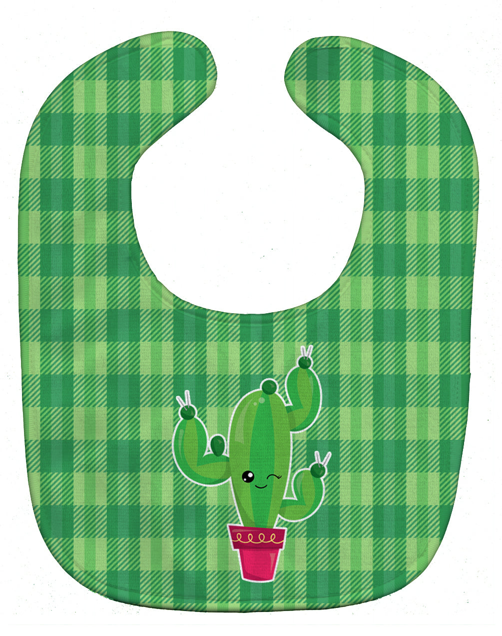 Cactus Plaid Baby Bib Easy-Clean Baby Bib Baby Feeding Accessory Baby Mealtime Essential, 10 x 13, Multicolor
