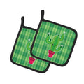 Cactus Plaid Pot Holder Set of 2 Heat Resistant Quilted Hot Pads 7.5 x 7.5 Inch, Insulated Kitchen Trivets for Cooking & Baking