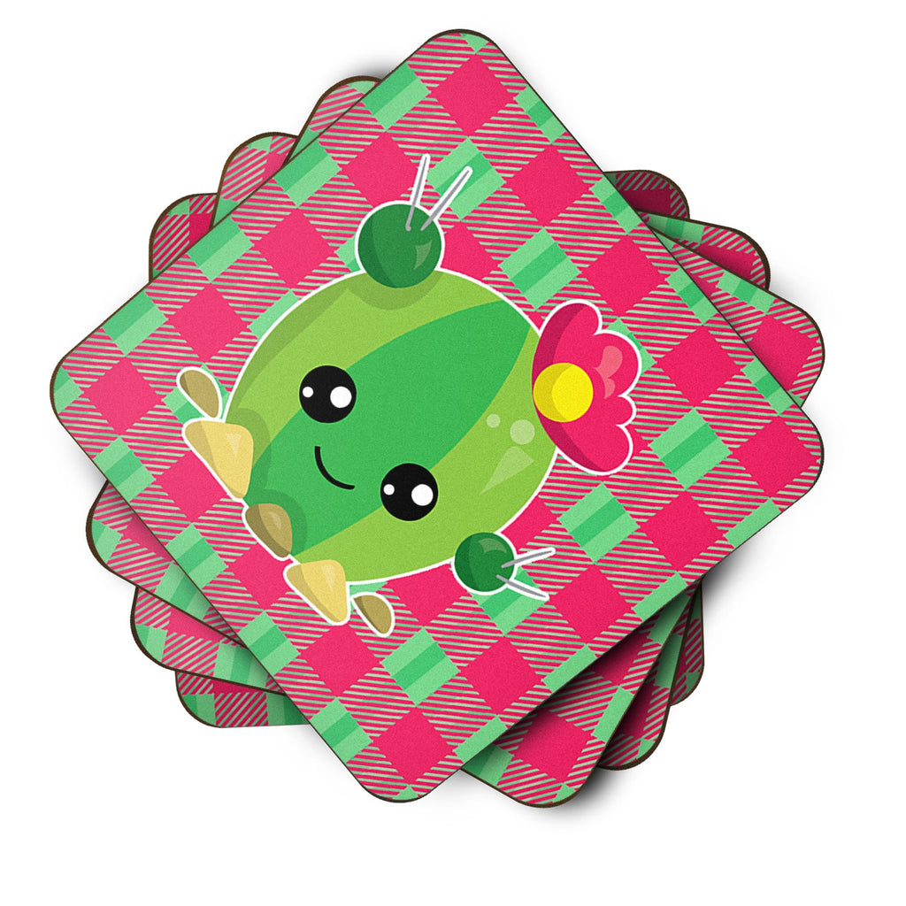 Cactus Peace Out Foam Coasters Set of 4 Cup Coasters for Indoor Outdoor, Tabletop Protection, Anti Slip, Mouse pad Material