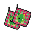 Cactus Peace Out Pot Holder Set of 2 Heat Resistant Quilted Hot Pads 7.5 x 7.5 Inch, Insulated Kitchen Trivets for Cooking & Baking