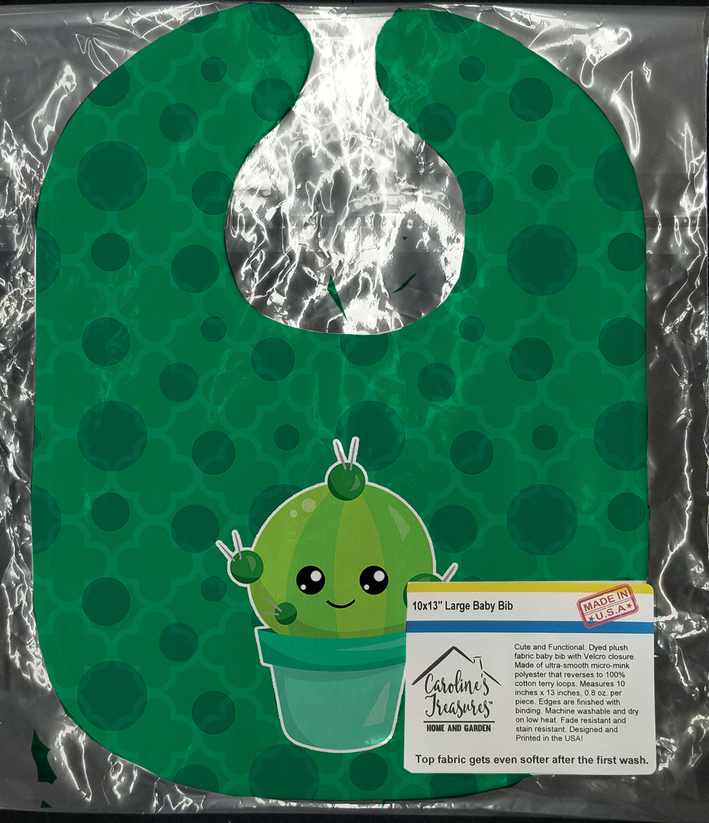 Cactus Polkadots Baby Bib Easy-Clean Baby Bib Baby Feeding Accessory Baby Mealtime Essential, 10 x 13, Multicolor