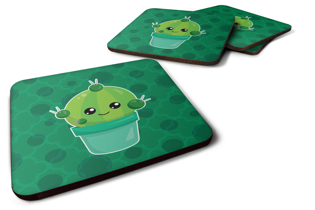 Cactus Polkadots Foam Coasters Set of 4 Cup Coasters for Indoor Outdoor, Tabletop Protection, Anti Slip, Mouse pad Material