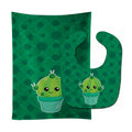 Cactus Polkadots Baby Bib & Burp Cloth Easy-Clean Baby Bib Baby Feeding Accessory Baby Mealtime Essential
