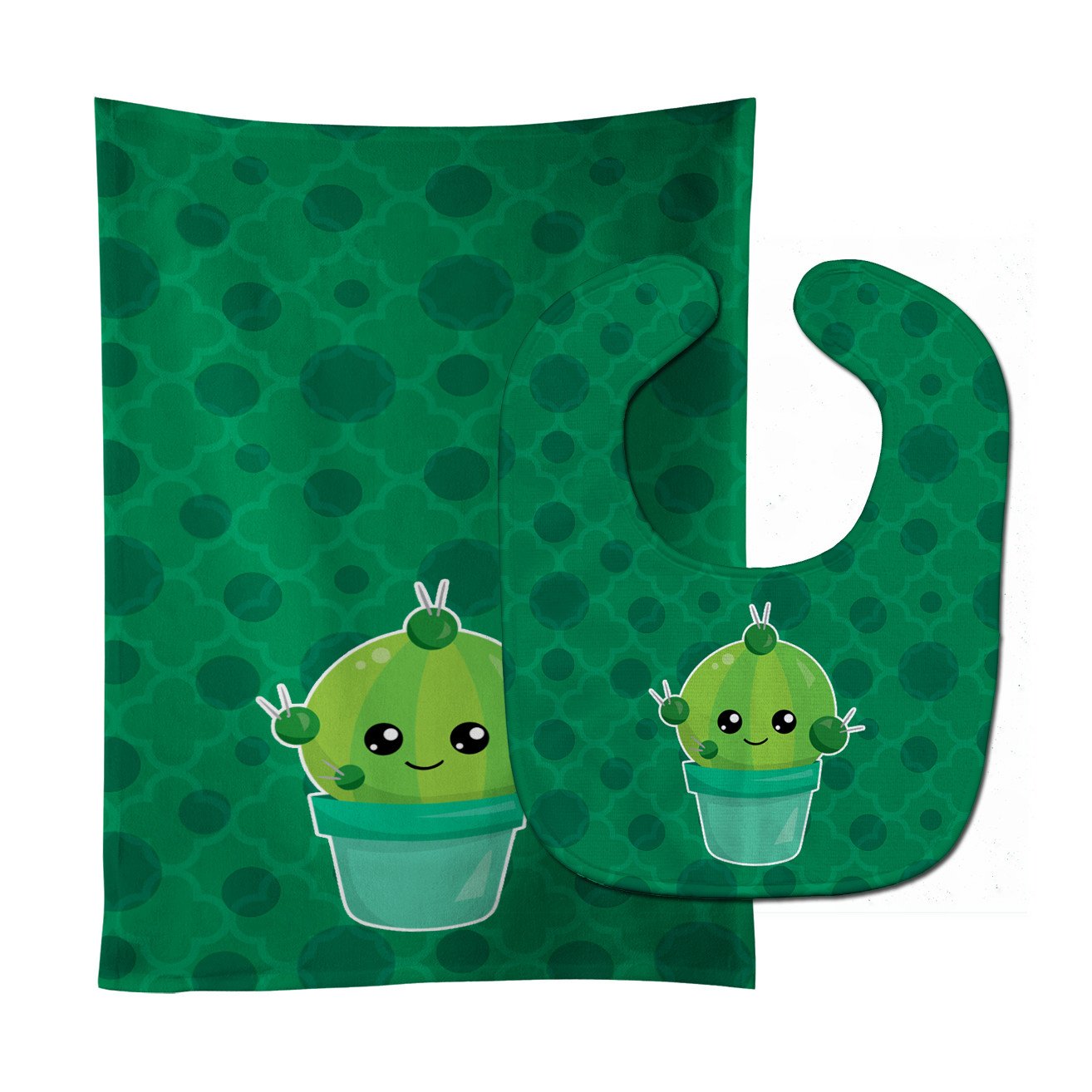 Cactus Polkadots Baby Bib & Burp Cloth Easy-Clean Baby Bib Baby Feeding Accessory Baby Mealtime Essential