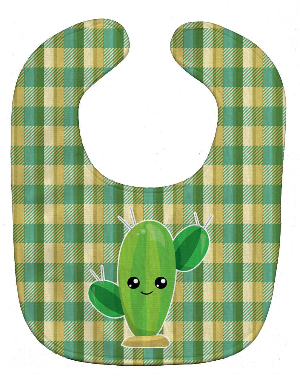 Cactus Plaid Baby Bib Easy-Clean Baby Bib Baby Feeding Accessory Baby Mealtime Essential, 10 x 13, Multicolor
