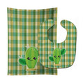 Cactus Plaid Baby Bib & Burp Cloth Easy-Clean Baby Bib Baby Feeding Accessory Baby Mealtime Essential