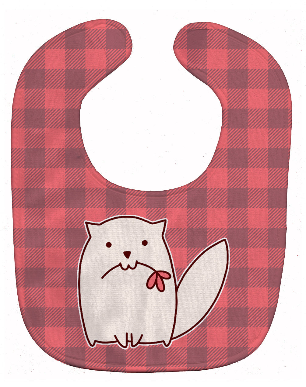 Cat Pink Plad Baby Bib Easy-Clean Baby Bib Baby Feeding Accessory Baby Mealtime Essential, 10 x 13, Multicolor