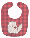 Cat Pink Plad Baby Bib Easy-Clean Baby Bib Baby Feeding Accessory Baby Mealtime Essential, 10 x 13, Multicolor