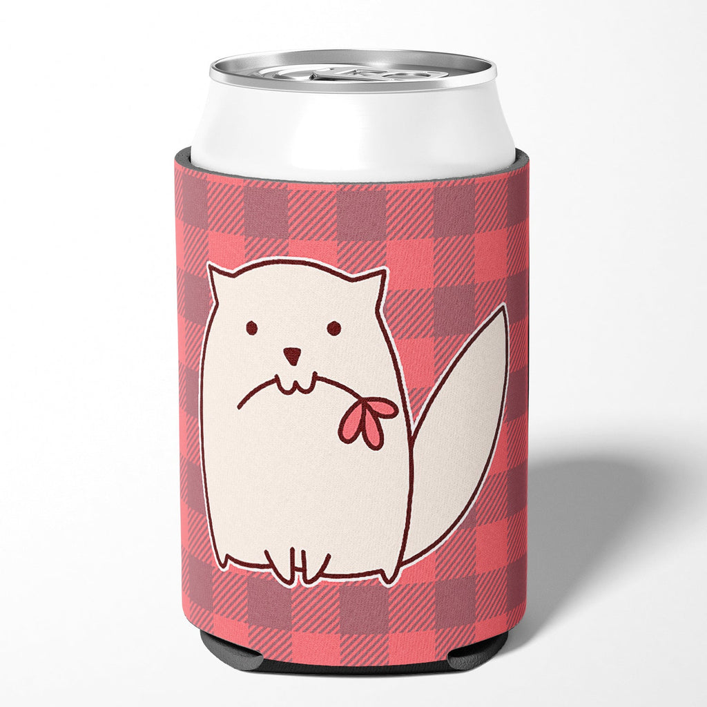 Cat Pink Plad Can or Bottle Hugger Cooler Sleeve for Standard 12 oz Cans, Insulated Foam Beer & Soda Can Hugger Reusable