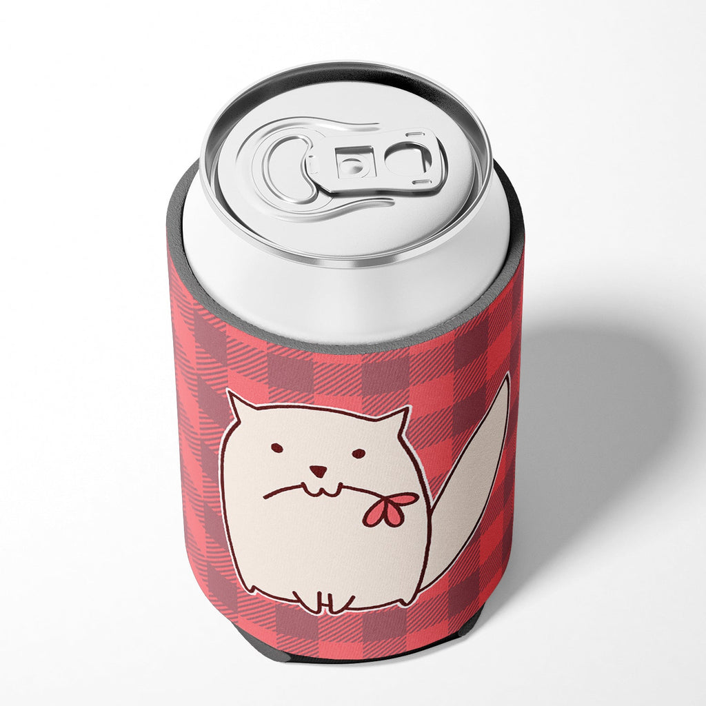 Cat Pink Plad Can or Bottle Hugger Cooler Sleeve for Standard 12 oz Cans, Insulated Foam Beer & Soda Can Hugger Reusable
