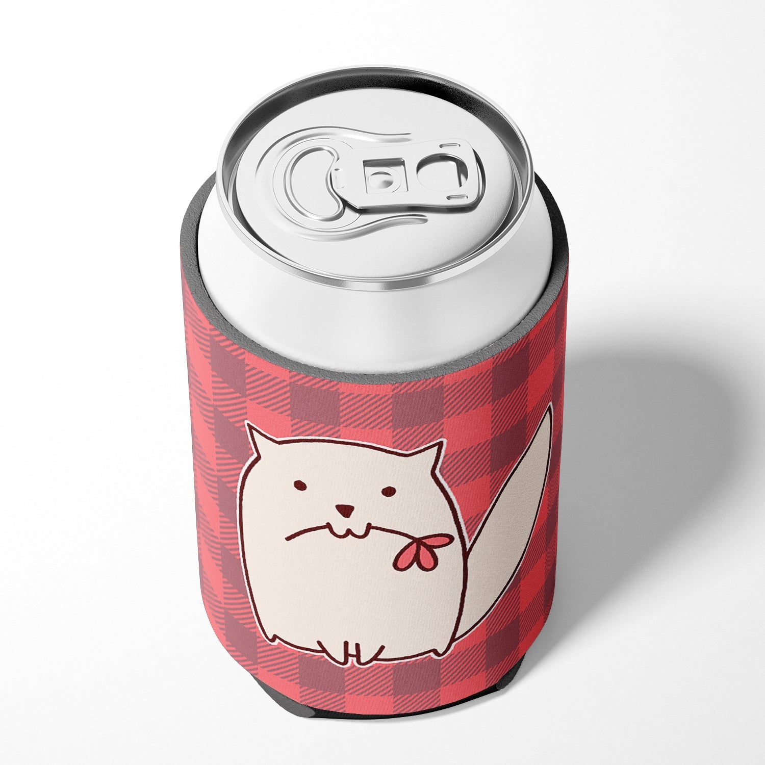 Cat Pink Plad Can or Bottle Hugger Cooler Sleeve for Standard 12 oz Cans, Insulated Foam Beer & Soda Can Hugger Reusable