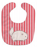 Cat Pink Stripes Baby Bib Easy-Clean Baby Bib Baby Feeding Accessory Baby Mealtime Essential, 10 x 13, Multicolor