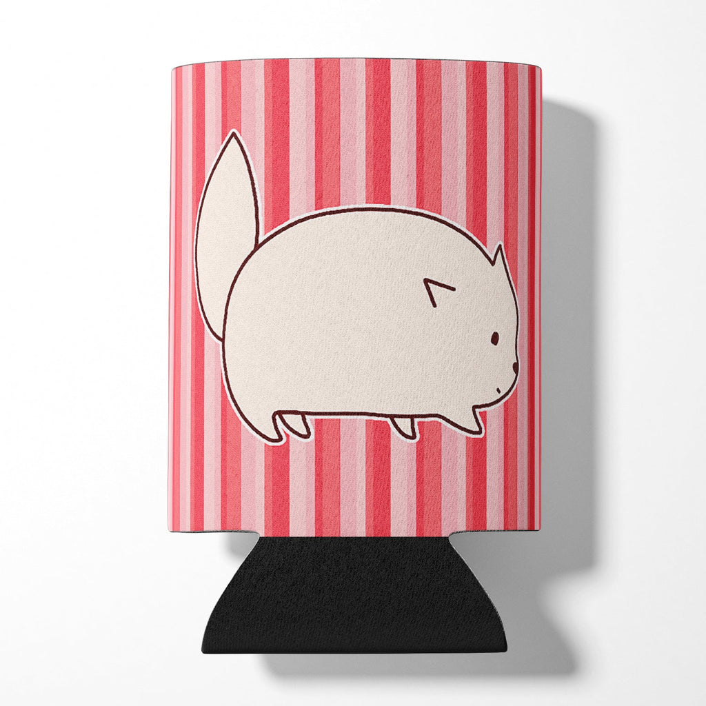 Cat Pink Stripes Can or Bottle Hugger Cooler Sleeve for Standard 12 oz Cans, Insulated Foam Beer & Soda Can Hugger Reusable