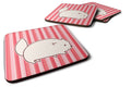 Cat Pink Stripes Foam Coasters Set of 4 Cup Coasters for Indoor Outdoor, Tabletop Protection, Anti Slip, Mouse pad Material