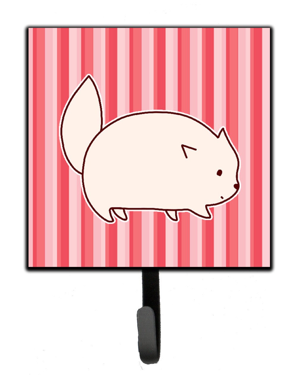 Cat Pink Stripes Leash or Key Holder Wall Hooks, Key Hooks Holder, Coat Rack Wall Mount, Coat Hooks, Hooks for Hanging Keys, Towels, Aprons, Leashes