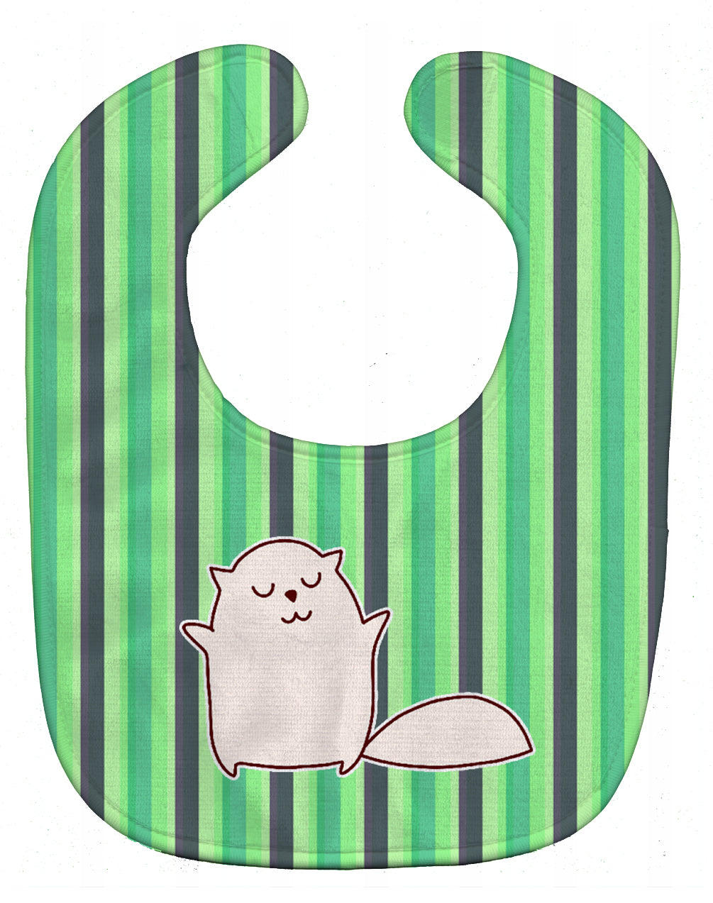 Cat Green Stripes Baby Bib Easy-Clean Baby Bib Baby Feeding Accessory Baby Mealtime Essential, 10 x 13, Multicolor