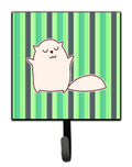 Cat Green Stripes Leash or Key Holder Wall Hooks, Key Hooks Holder, Coat Rack Wall Mount, Coat Hooks, Hooks for Hanging Keys, Towels, Aprons, Leashes