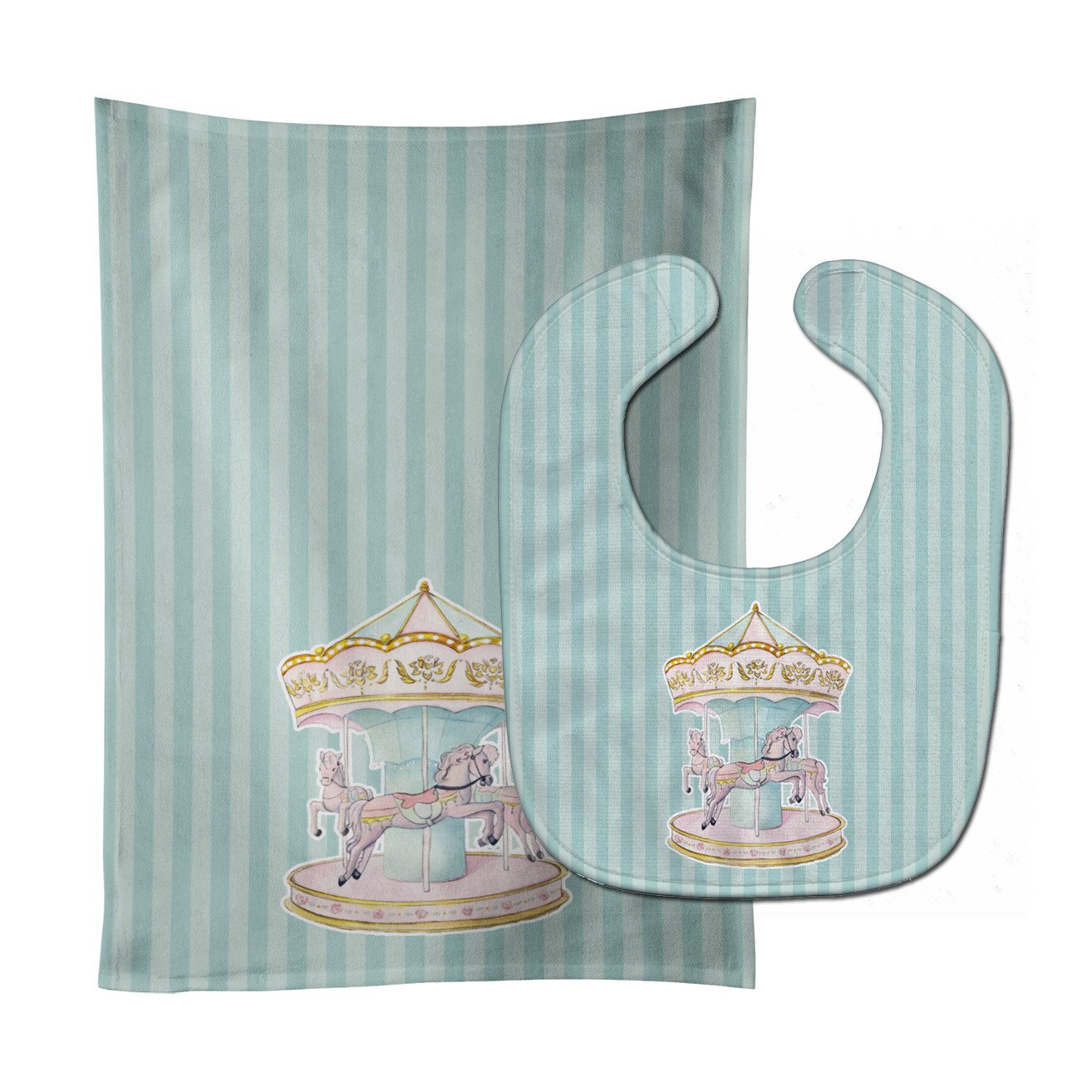 Carousel Baby Bib & Burp Cloth Easy-Clean Baby Bib Baby Feeding Accessory Baby Mealtime Essential