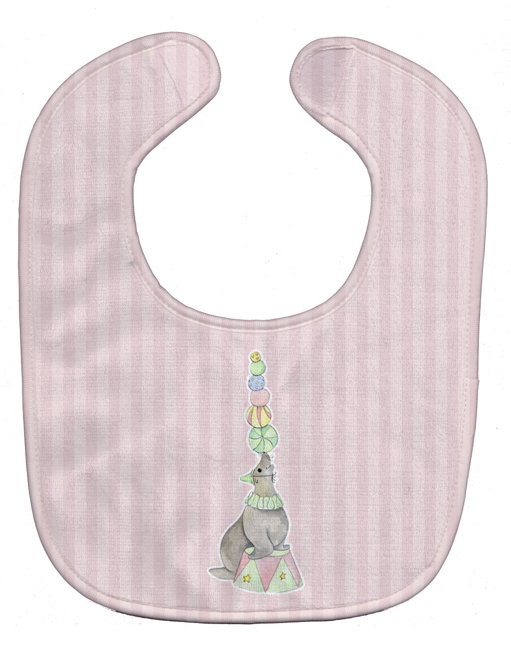 Circus Seal Baby Bib Easy-Clean Baby Bib Baby Feeding Accessory Baby Mealtime Essential, 10 x 13, Multicolor