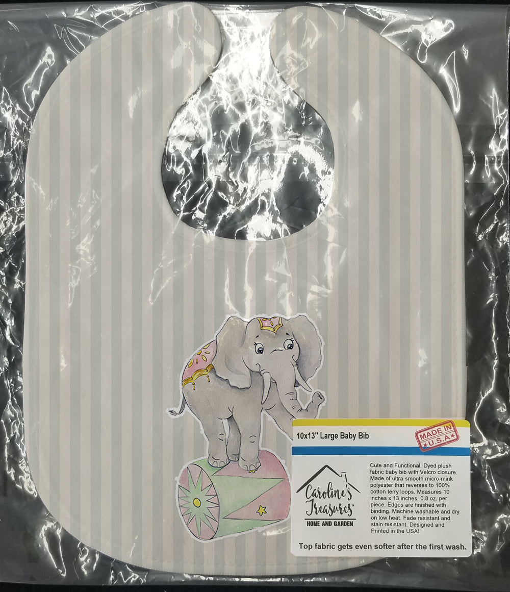 Circus Elephant Baby Bib Easy-Clean Baby Bib Baby Feeding Accessory Baby Mealtime Essential, 10 x 13, Multicolor
