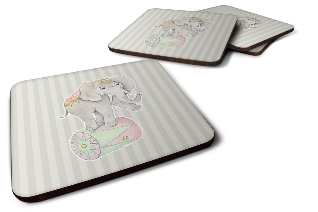 Circus Elephant Foam Coasters Set of 4 Cup Coasters for Indoor Outdoor, Tabletop Protection, Anti Slip, Mouse pad Material