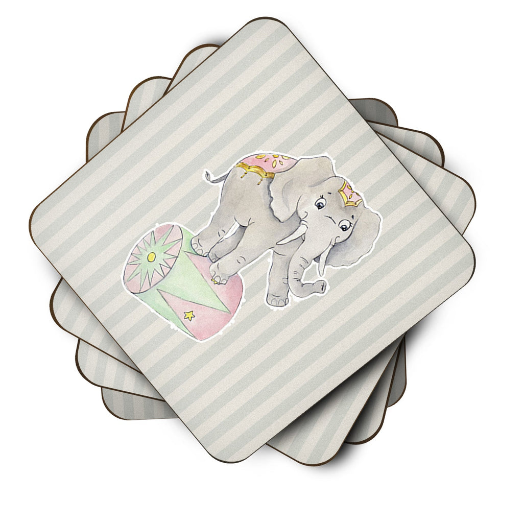 Circus Elephant Foam Coasters Set of 4 Cup Coasters for Indoor Outdoor, Tabletop Protection, Anti Slip, Mouse pad Material