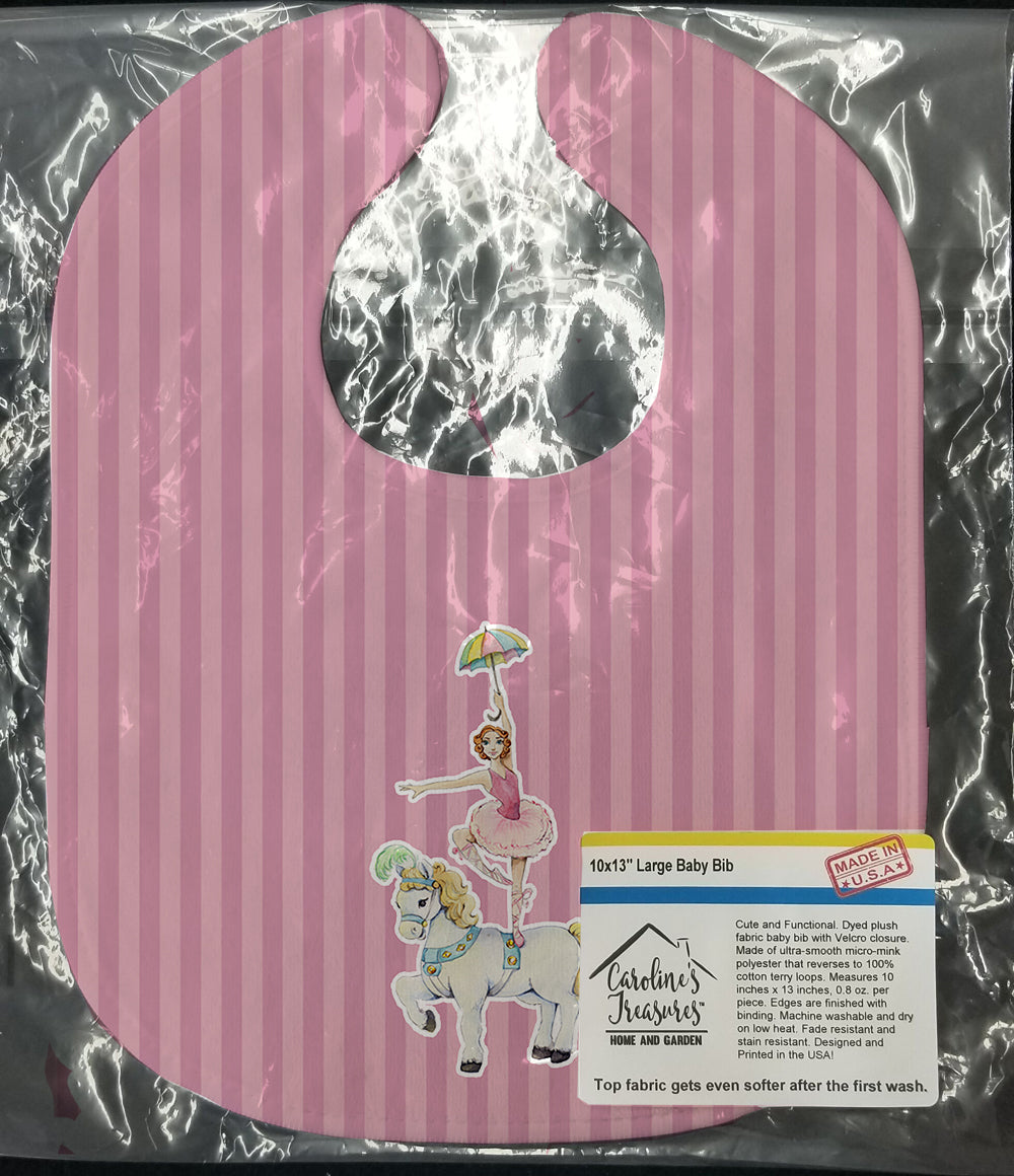 Circus Performer Baby Bib Easy-Clean Baby Bib Baby Feeding Accessory Baby Mealtime Essential, 10 x 13, Multicolor