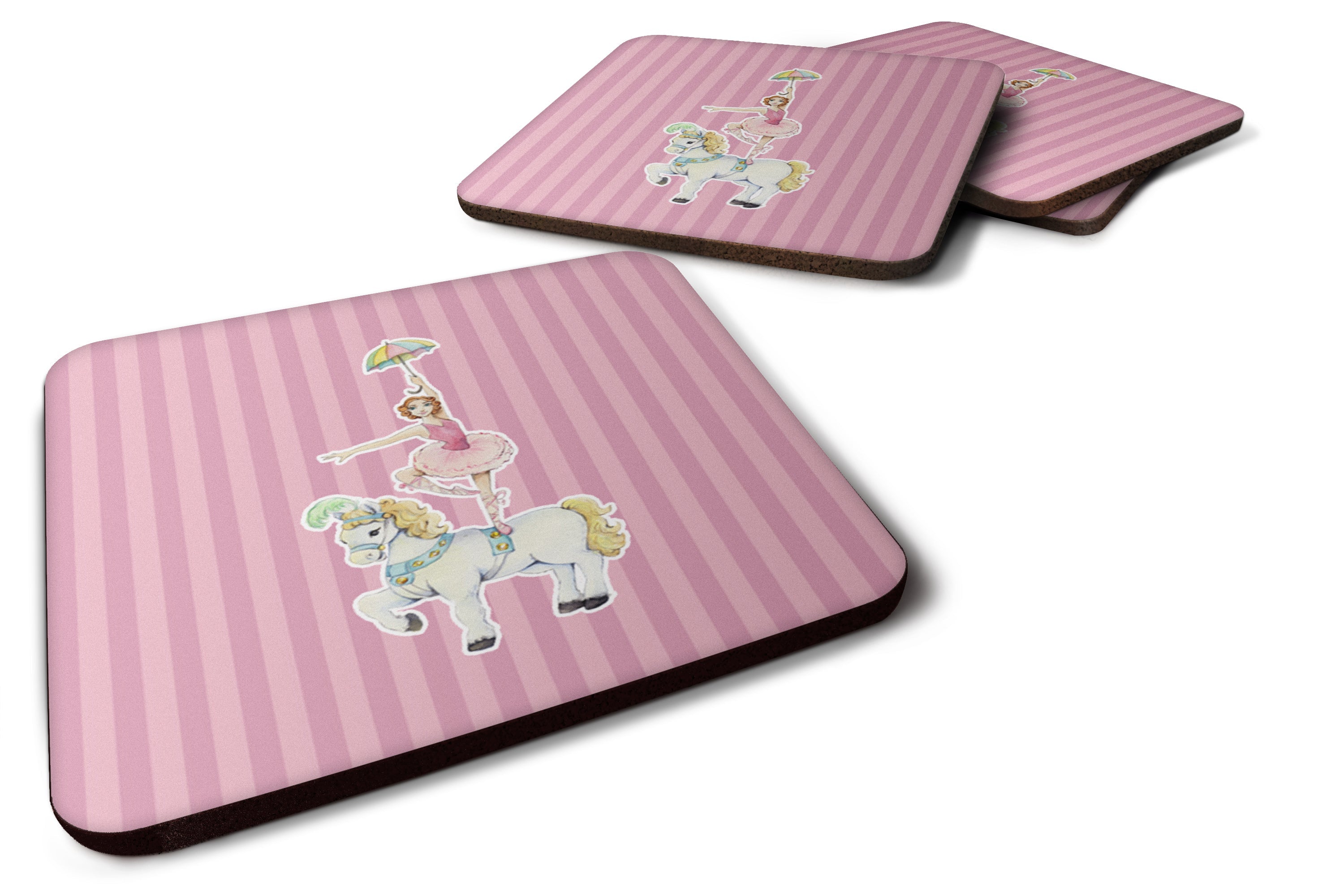 Circus Performer Foam Coasters Set of 4 Cup Coasters for Indoor Outdoor, Tabletop Protection, Anti Slip, Mouse pad Material