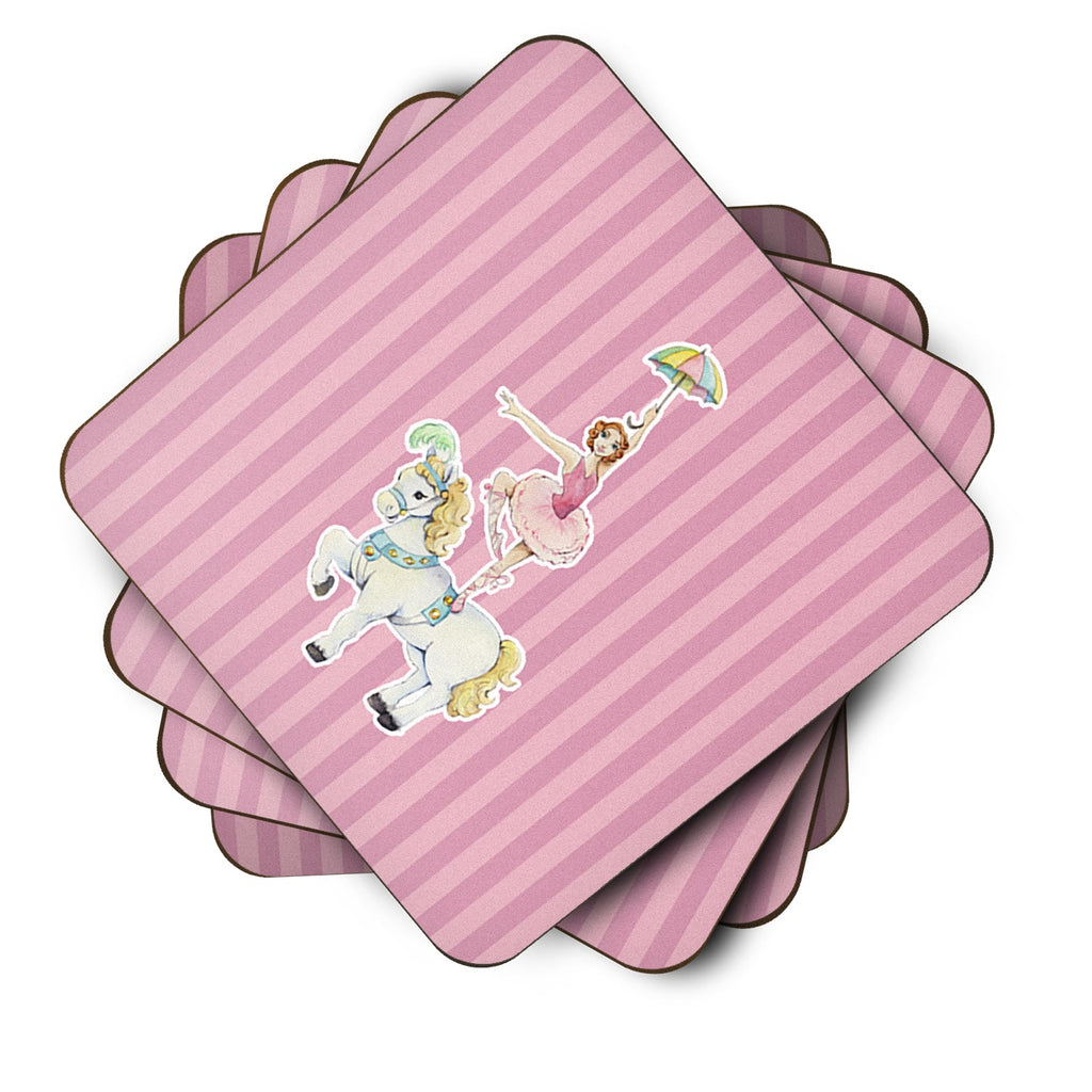 Circus Performer Foam Coasters Set of 4 Cup Coasters for Indoor Outdoor, Tabletop Protection, Anti Slip, Mouse pad Material