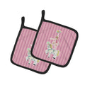 Circus Performer Pot Holder Set of 2 Heat Resistant Quilted Hot Pads 7.5 x 7.5 Inch, Insulated Kitchen Trivets for Cooking & Baking