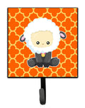 Sheep on Orange Quatrafoil Leash or Key Holder Wall Hooks, Key Hooks Holder, Coat Rack Wall Mount, Coat Hooks, Hooks for Hanging Keys, Towels, Aprons, Leashes