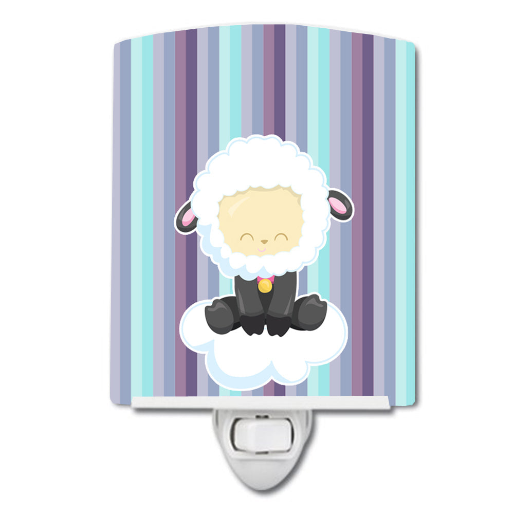Sheep on Cloud Ceramic Night Light Compact, UL-Certified, Ideal for Bedroom, Bathroom, Nursery, Hallway, Kitchen, 6x4x3, Multicolor