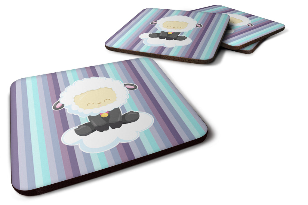 Sheep on Cloud Foam Coasters Set of 4 Cup Coasters for Indoor Outdoor, Tabletop Protection, Anti Slip, Mouse pad Material