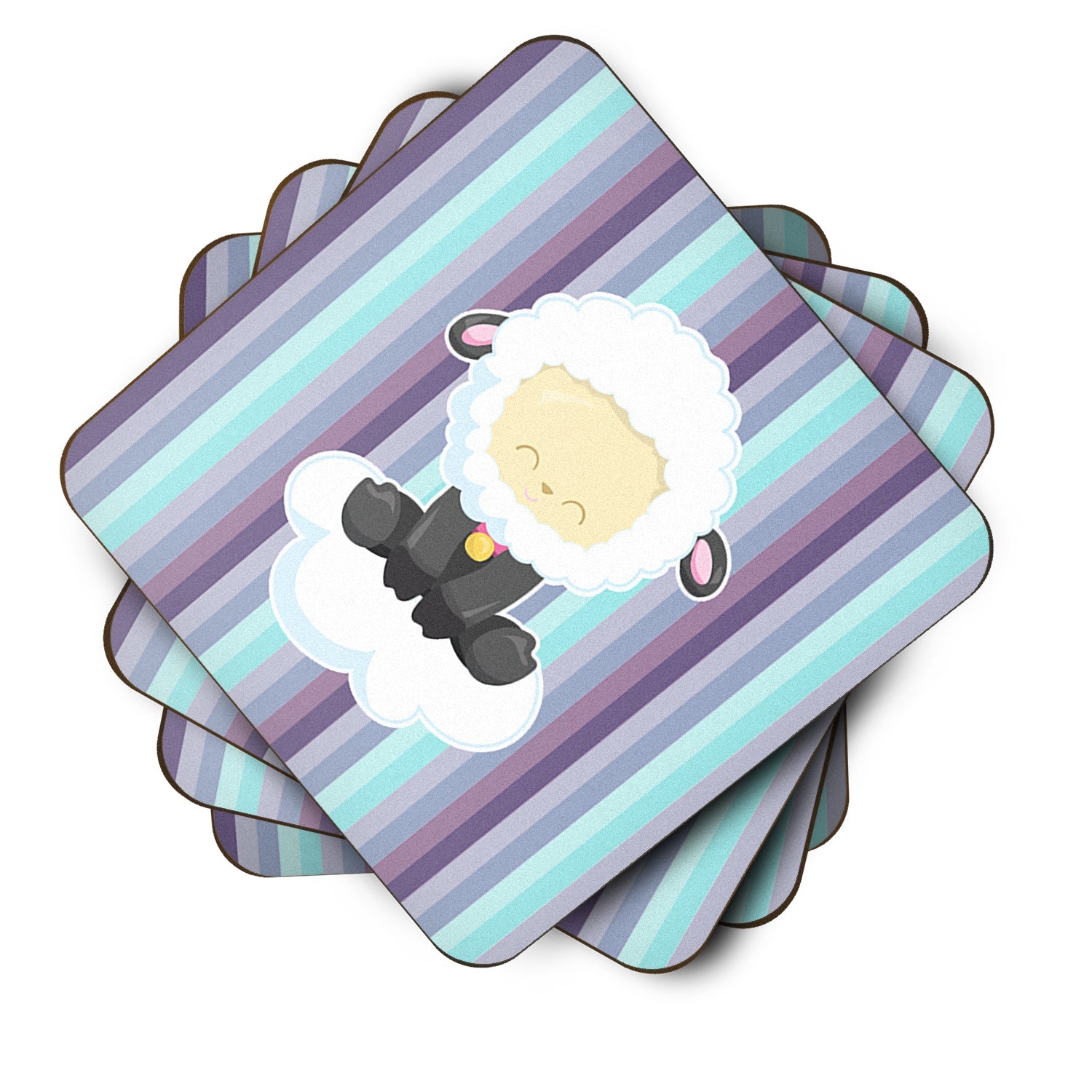 Sheep on Cloud Foam Coasters Set of 4 Cup Coasters for Indoor Outdoor, Tabletop Protection, Anti Slip, Mouse pad Material