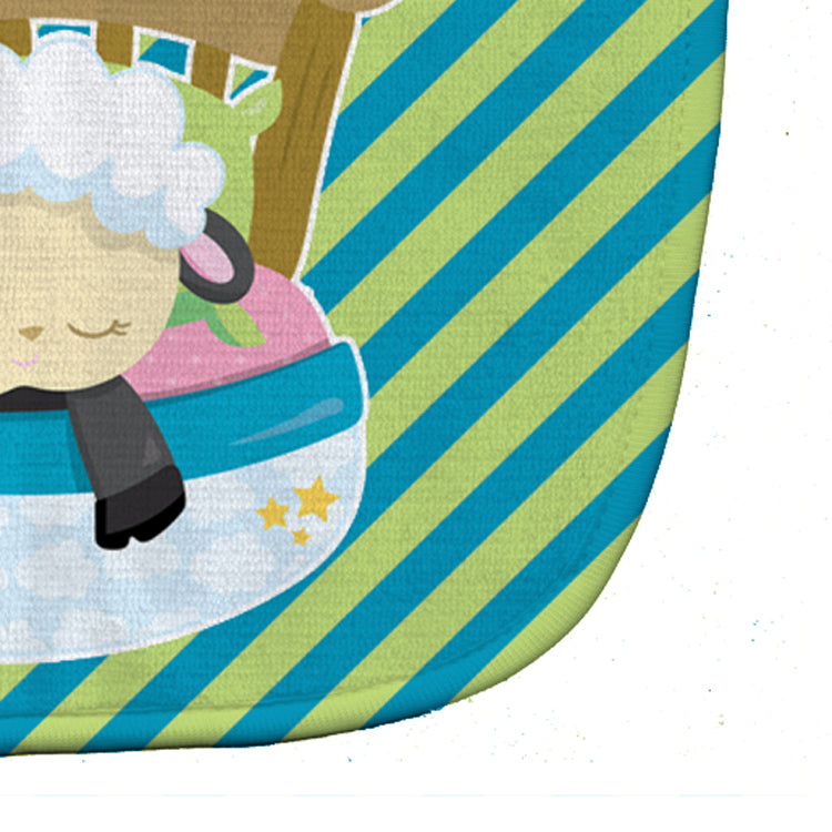 Sheep in Bed Baby Bib Easy-Clean Baby Bib Baby Feeding Accessory Baby Mealtime Essential, 10 x 13, Multicolor