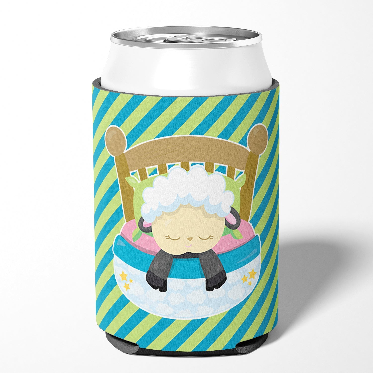 Sheep in Bed Can or Bottle Hugger Cooler Sleeve for Standard 12 oz Cans, Insulated Foam Beer & Soda Can Hugger Reusable