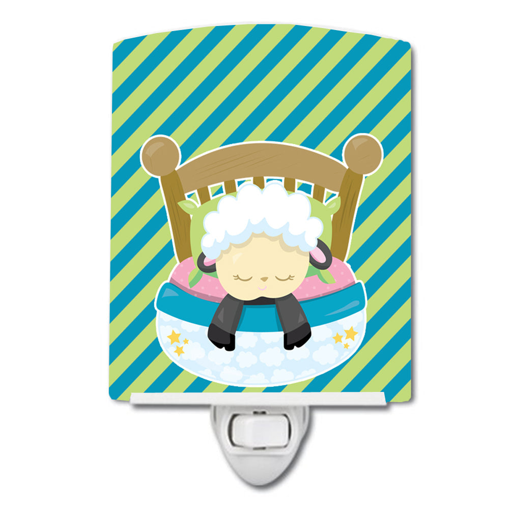 Sheep in Bed Ceramic Night Light Compact, UL-Certified, Ideal for Bedroom, Bathroom, Nursery, Hallway, Kitchen, 6x4x3, Multicolor